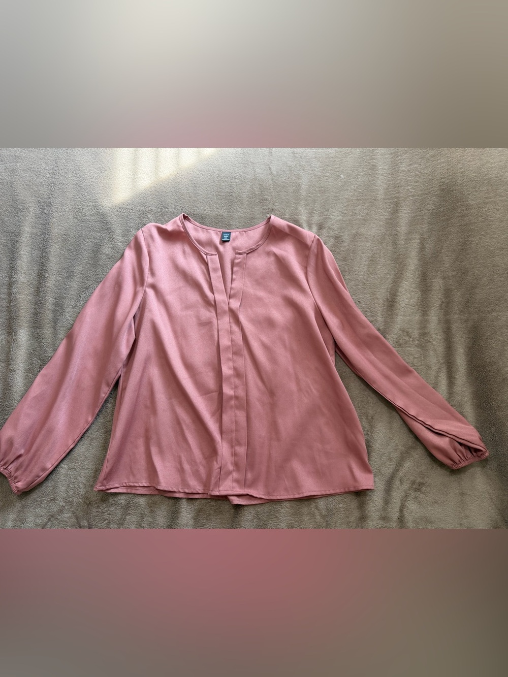 Dusty Rose Split-Neck Blouse